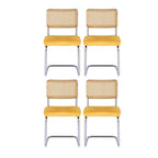 Velvet Rattan Cantilever Dining Chair Set