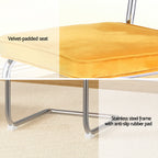 Velvet Rattan Cantilever Dining Chair Set