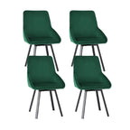 Velvet Green Swivel Dining Chairs Set of 4