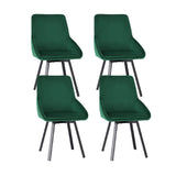 Velvet Green Swivel Dining Chairs Set of 4