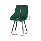 Velvet Green Swivel Dining Chairs Set of 4