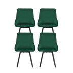 Velvet Green Swivel Dining Chairs Set of 4