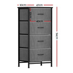 Elegant Grey 4-Drawer Tallboy Dresser