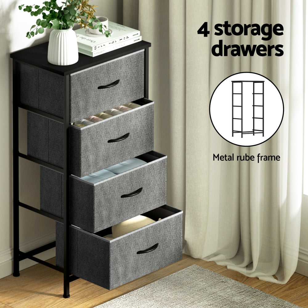 Elegant Grey 4-Drawer Tallboy Dresser