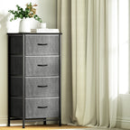 Elegant Grey 4-Drawer Tallboy Dresser