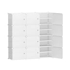 12-Cube Stackable Shoe Rack in White
