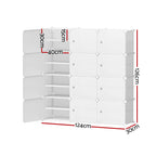 12-Cube Stackable Shoe Rack in White