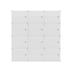 12-Cube Stackable Shoe Rack in White