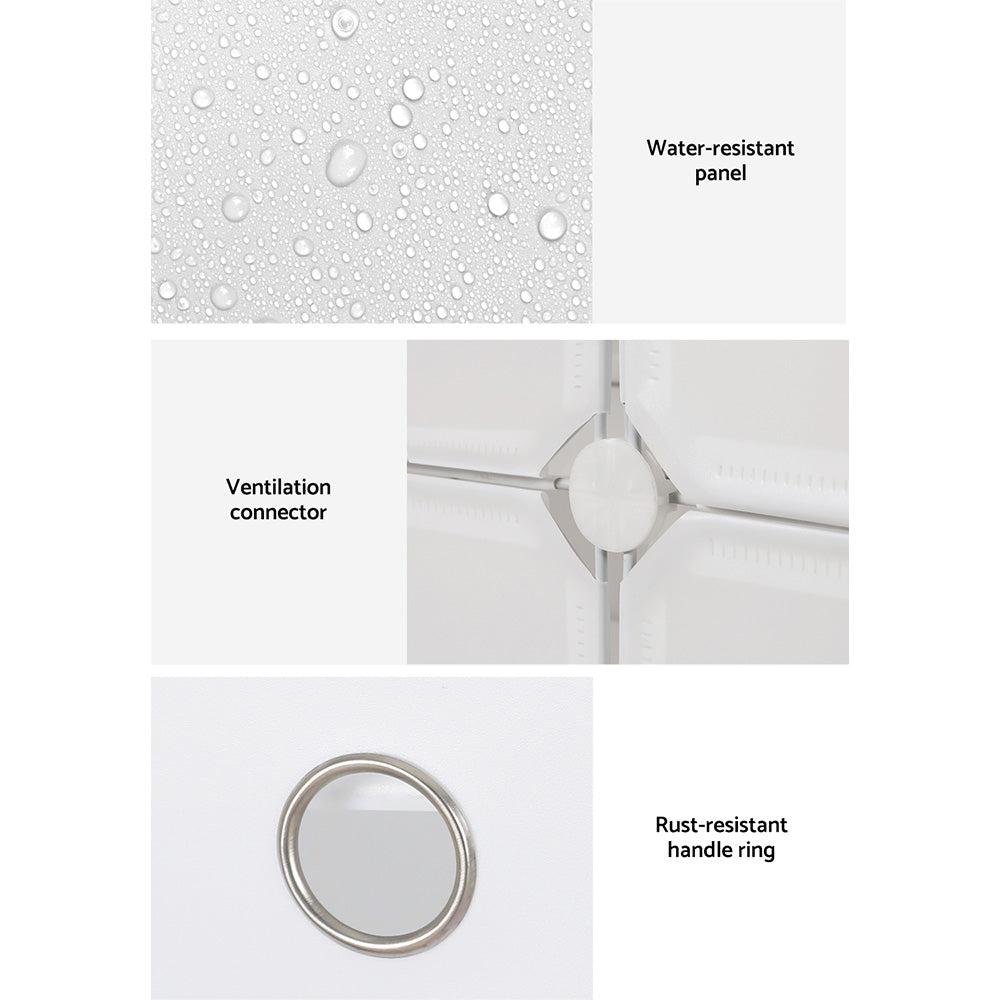 12-Cube Stackable Shoe Rack in White