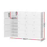 16-Cube Stackable Shoe Rack in White