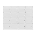 16-Cube Stackable Shoe Rack in White