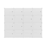 16-Cube Stackable Shoe Rack in White