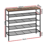5-Tier Walnut Shoe Rack for 25 Pairs