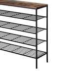 5-Tier Walnut Shoe Rack for 25 Pairs