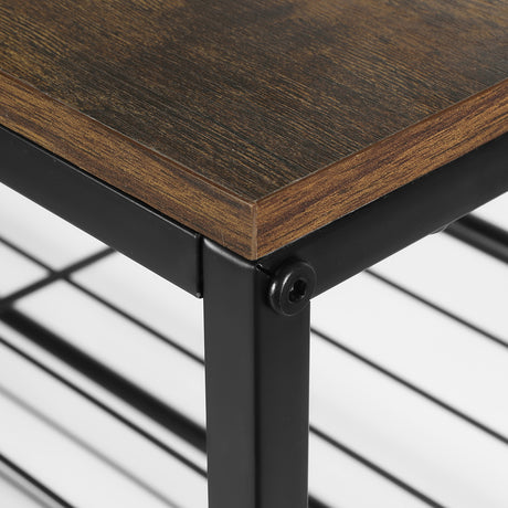 5-Tier Walnut Shoe Rack for 25 Pairs