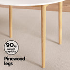 1 Artiss Dining Table and 4 Chairs Set Wishbone Wood