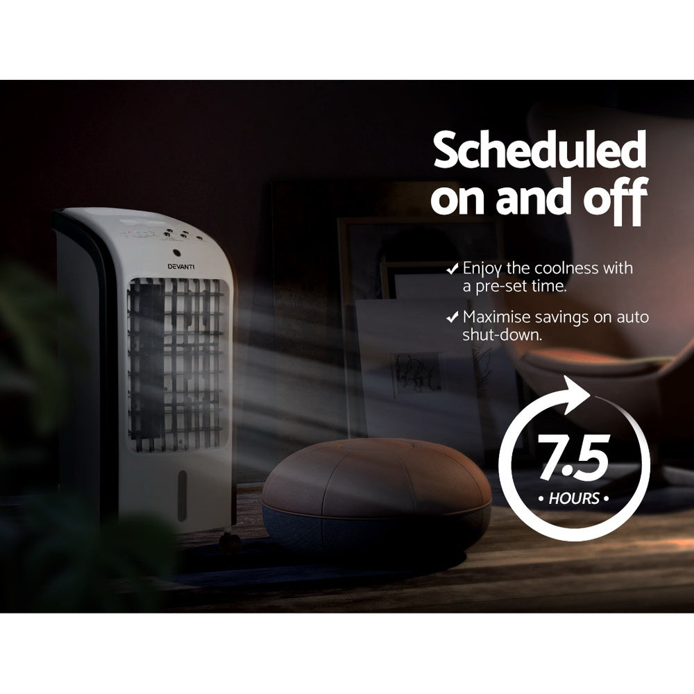 Devanti 4L Evaporative Air Cooler Conditioner with Humidifier & Purifier