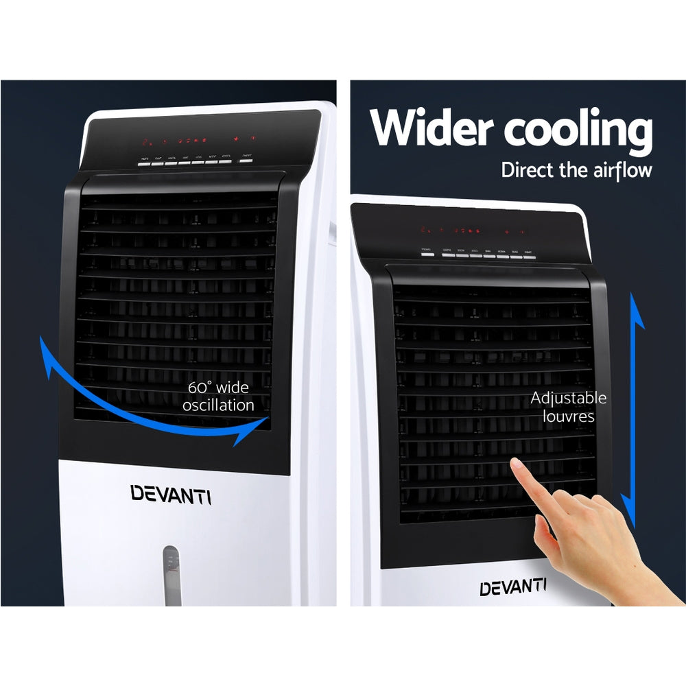 Devanti 8L Evaporative Air Cooler and Humidifier with Remote Control