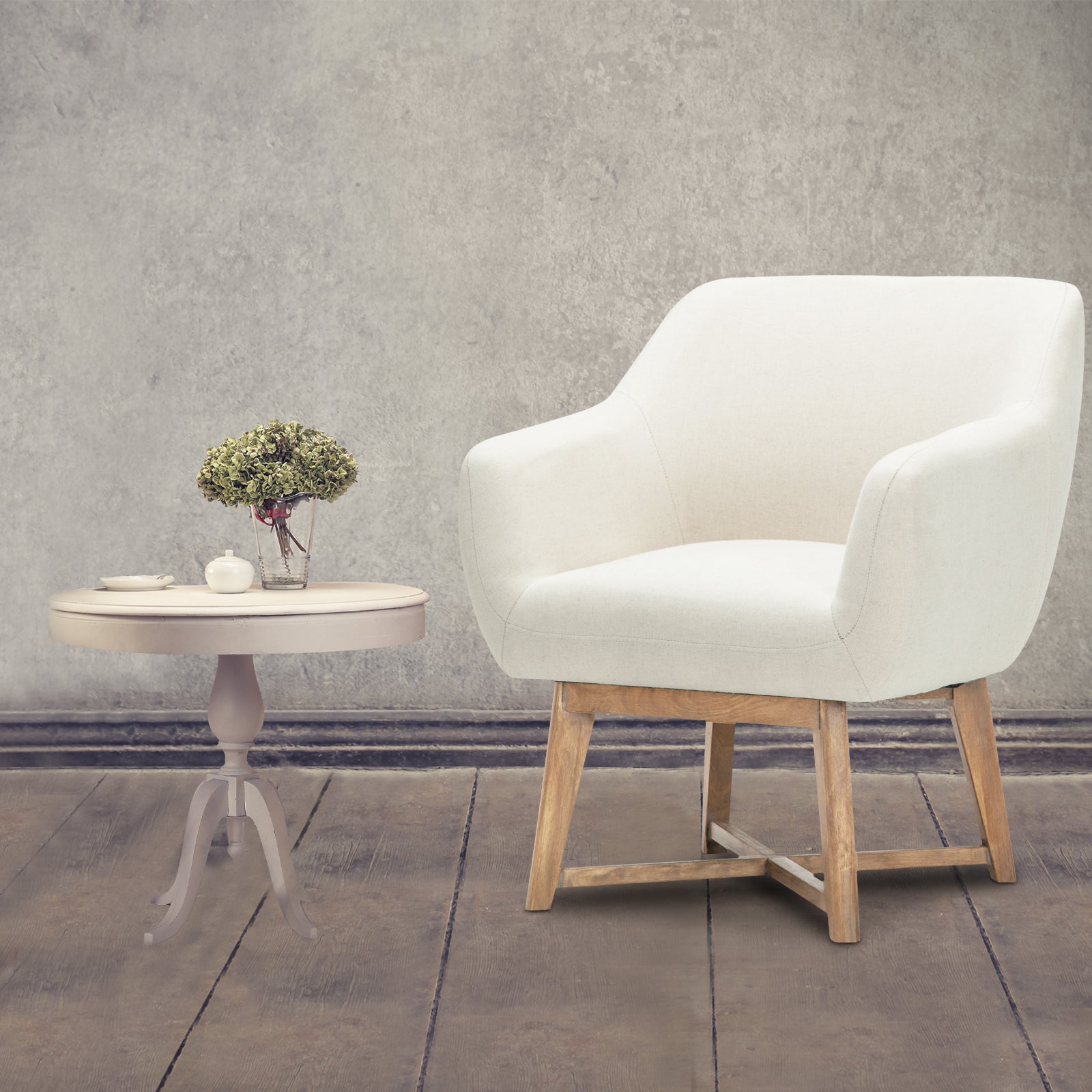 Artiss Aston Beige Tub Armchair - Modern Luxury and Comfort