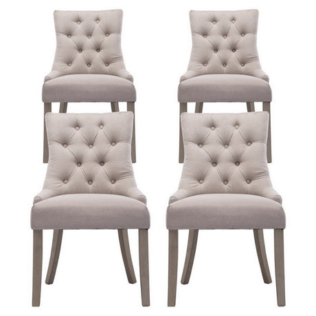 Elegant Linen French Provincial Dining Chair Set