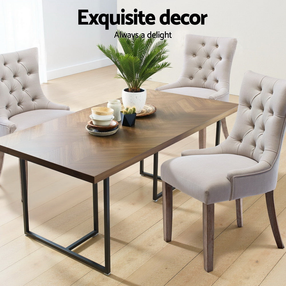 Elegant Linen French Provincial Dining Chair Set