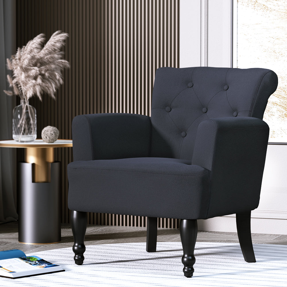 Artiss Charcoal Lothair Wingback Armchair