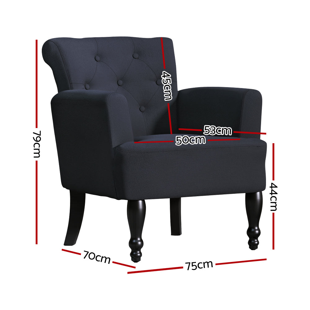 Artiss Charcoal Lothair Wingback Armchair