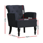 Artiss Charcoal Lothair Wingback Armchair