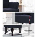 Artiss Charcoal Lothair Wingback Armchair