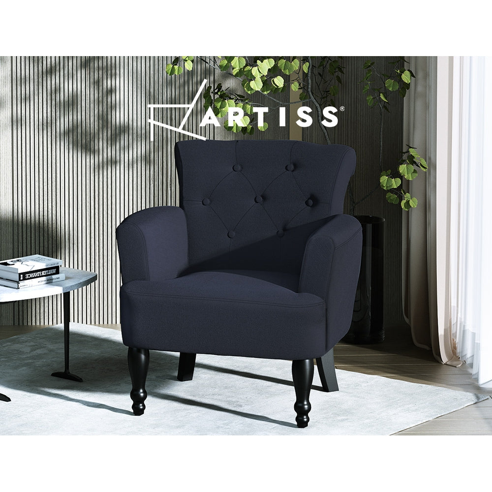 Artiss Charcoal Lothair Wingback Armchair