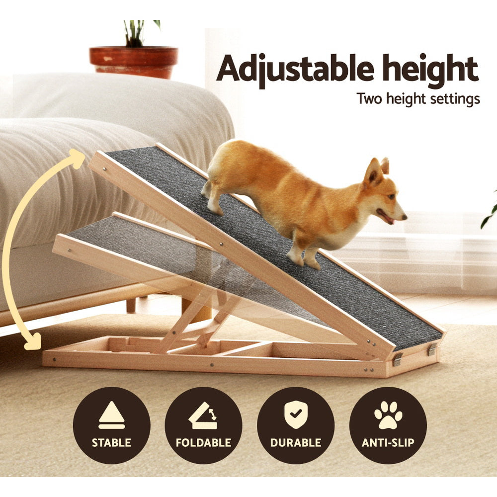 i.Pet Adjustable Wooden Dog Ramp