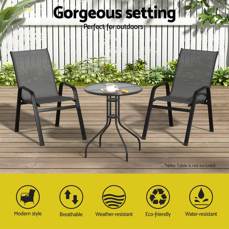 Gardeon Stackable Outdoor Dining Chair Set
