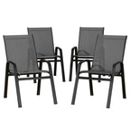 Gardeon 4-Piece Stackable Outdoor Dining Chairs