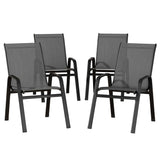 Gardeon 4-Piece Stackable Outdoor Dining Chairs