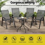 Gardeon 4-Piece Stackable Outdoor Dining Chairs