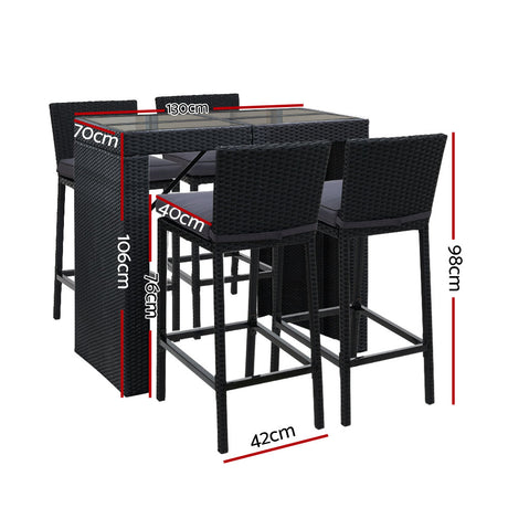 Gardeon 5-Piece Outdoor Bar Set