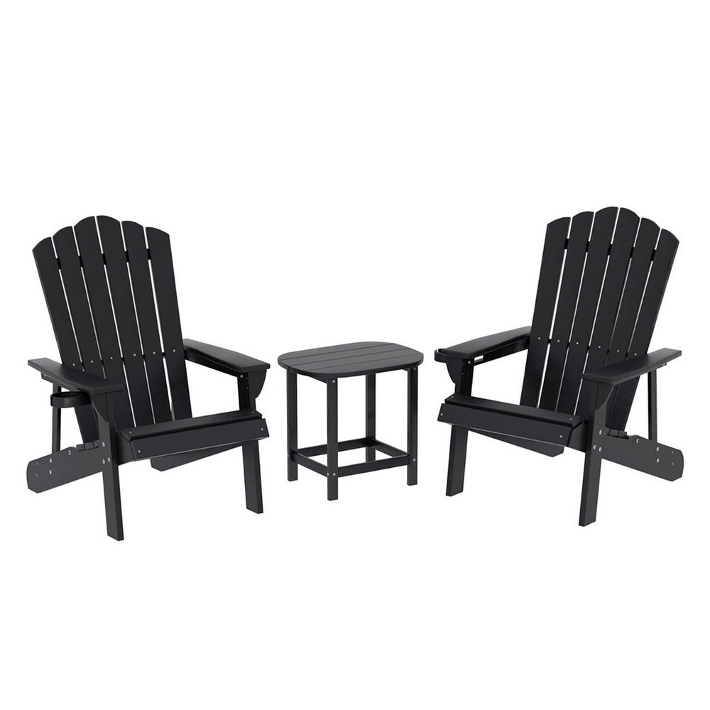 Gardeon HDPE 3-Piece Adirondack Patio Set