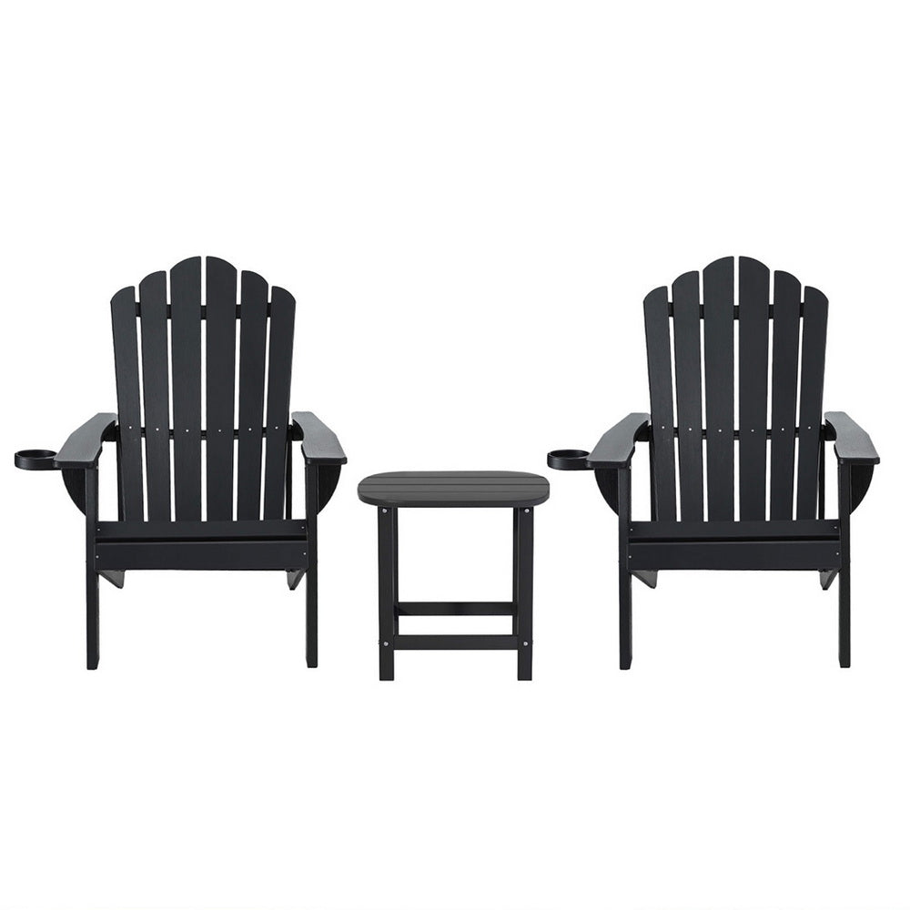 Gardeon HDPE 3-Piece Adirondack Patio Set