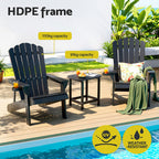 Gardeon HDPE 3-Piece Adirondack Patio Set