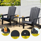 Gardeon HDPE 3-Piece Adirondack Patio Set