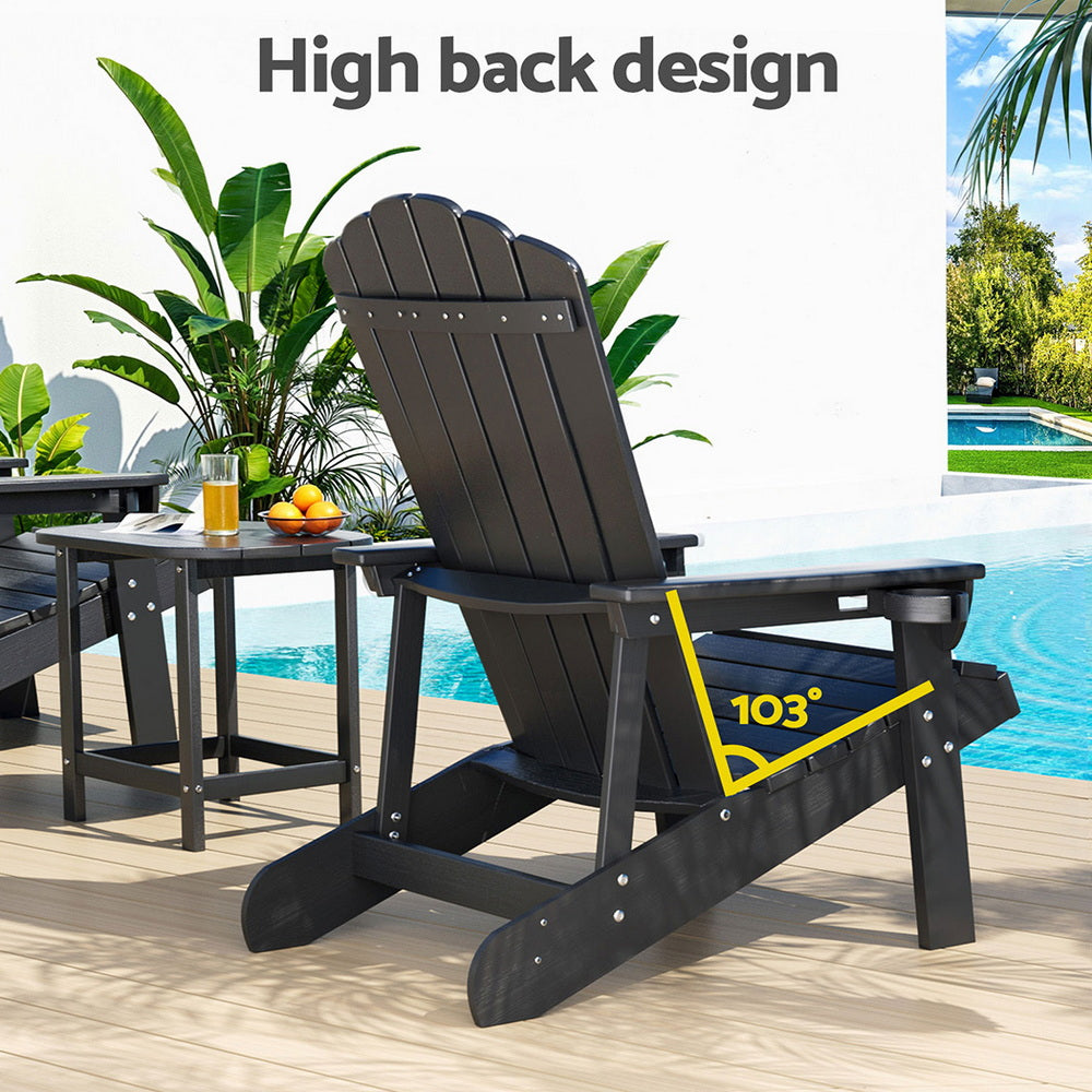 Gardeon HDPE 3-Piece Adirondack Patio Set