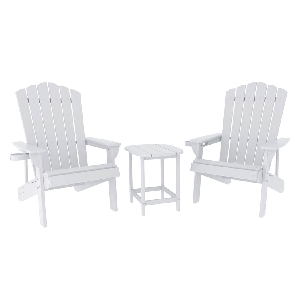 Gardeon HDPE 3-Piece Adirondack Patio Set