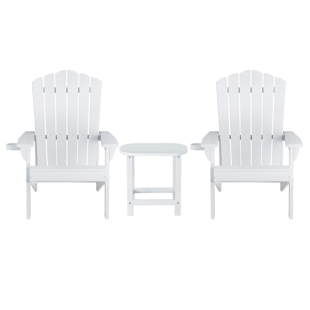 Gardeon HDPE 3-Piece Adirondack Patio Set