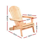 Gardeon Fir Wood Adirondack Chairs - Set of 2