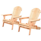 Gardeon Fir Wood Adirondack Chairs - Set of 2