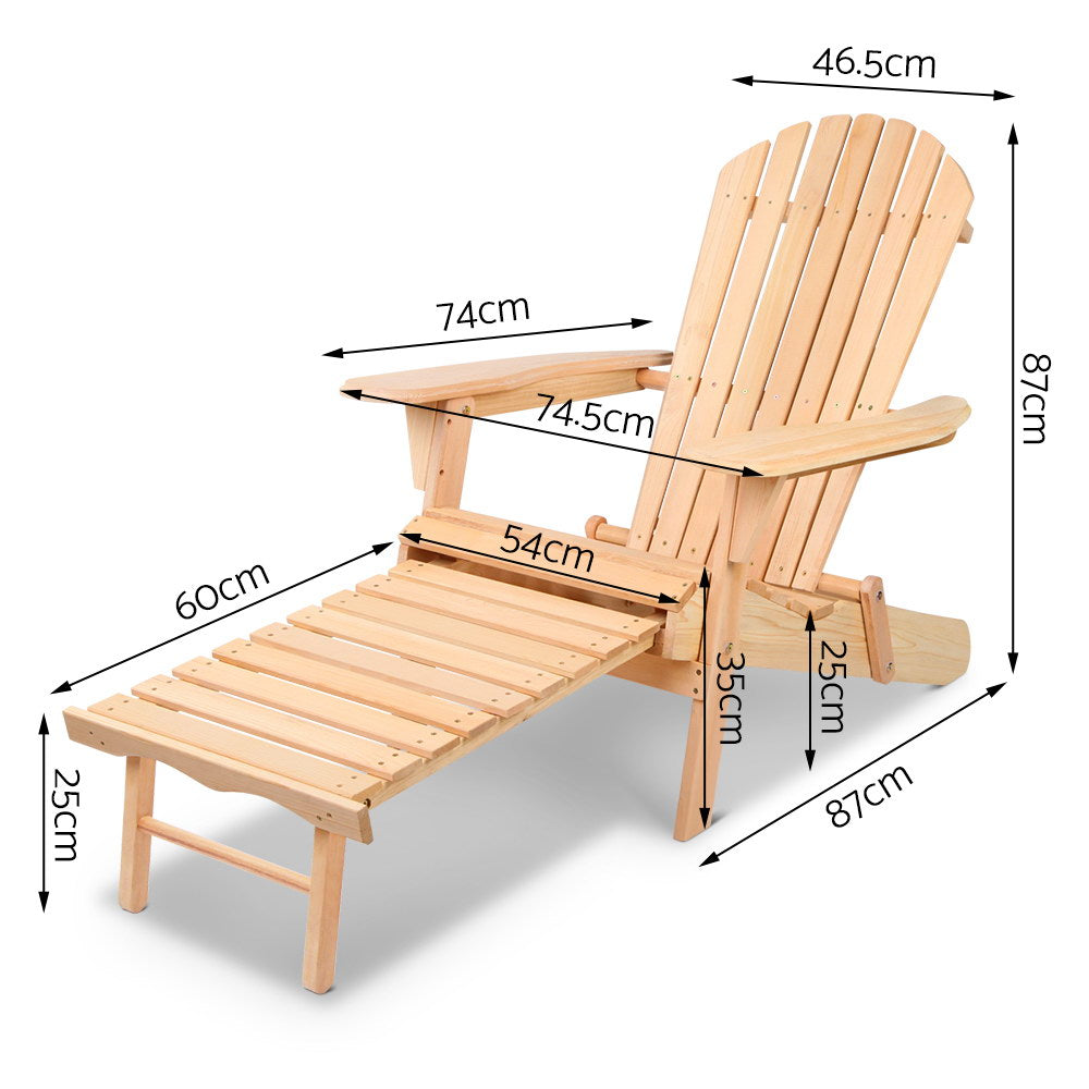 Gardeon Natural Wood Adirondack Chairs