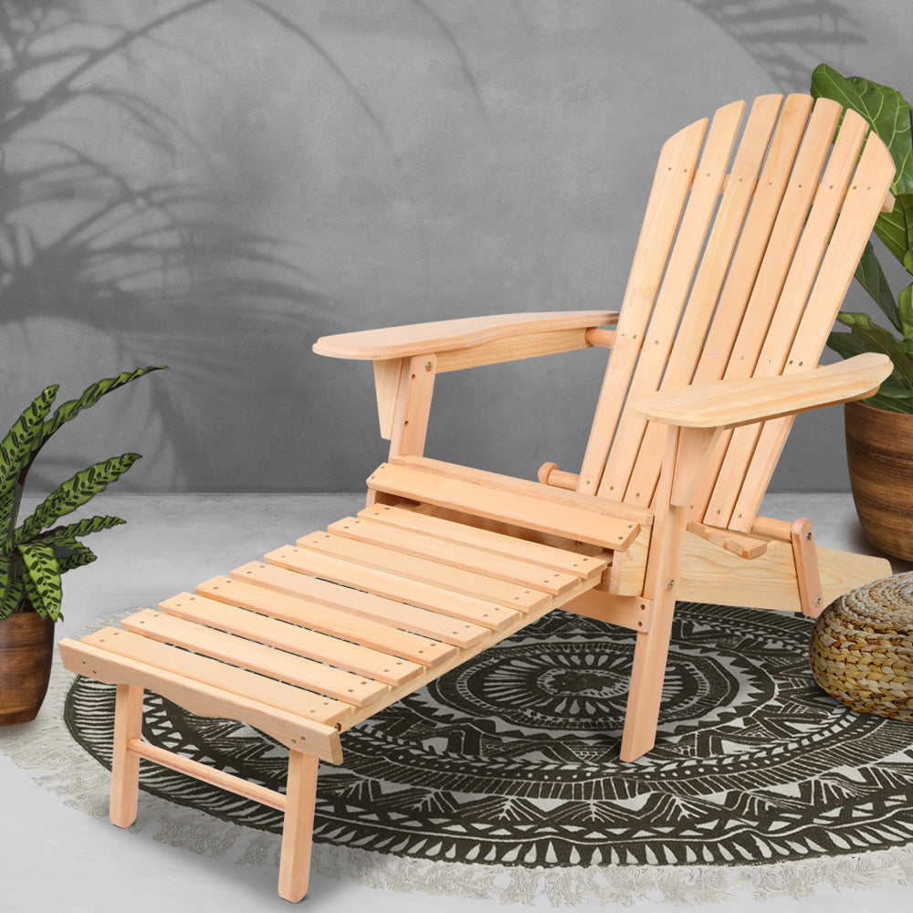 Gardeon Natural Wood Adirondack Chairs