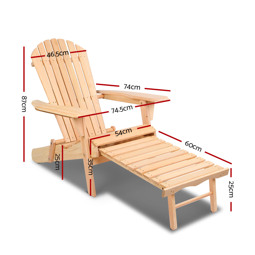 Gardeon 2PC Wooden Adirondack Chair Set