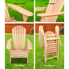 Gardeon 2PC Wooden Adirondack Chair Set