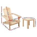 Gardeon Deluxe 3PC Adirondack Chair Set